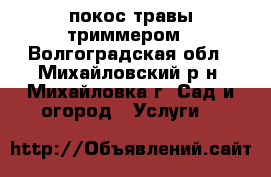 покос травы триммером - Волгоградская обл., Михайловский р-н, Михайловка г. Сад и огород » Услуги   